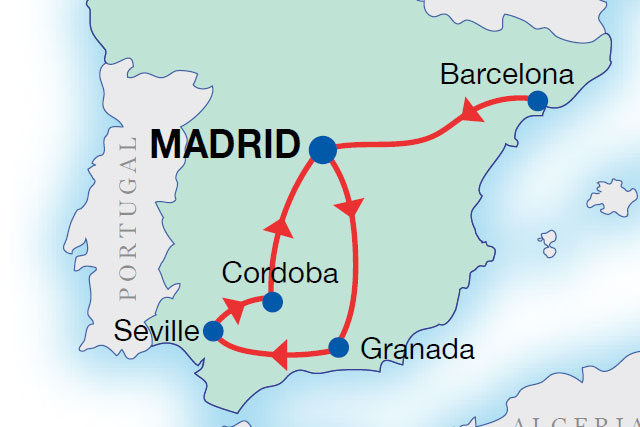 Madrid 7 day Andalucia by Train Greece Mediterranean Travel